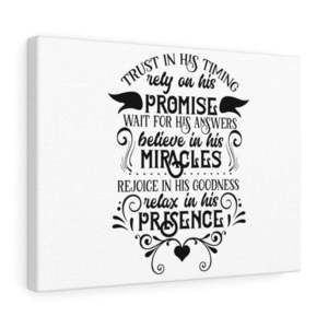 Scripture Sign Trust In His Timing Bible Verse Canvas Christian Wall Art Ready